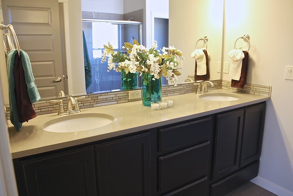 Double Vanity with Dark Cabinets