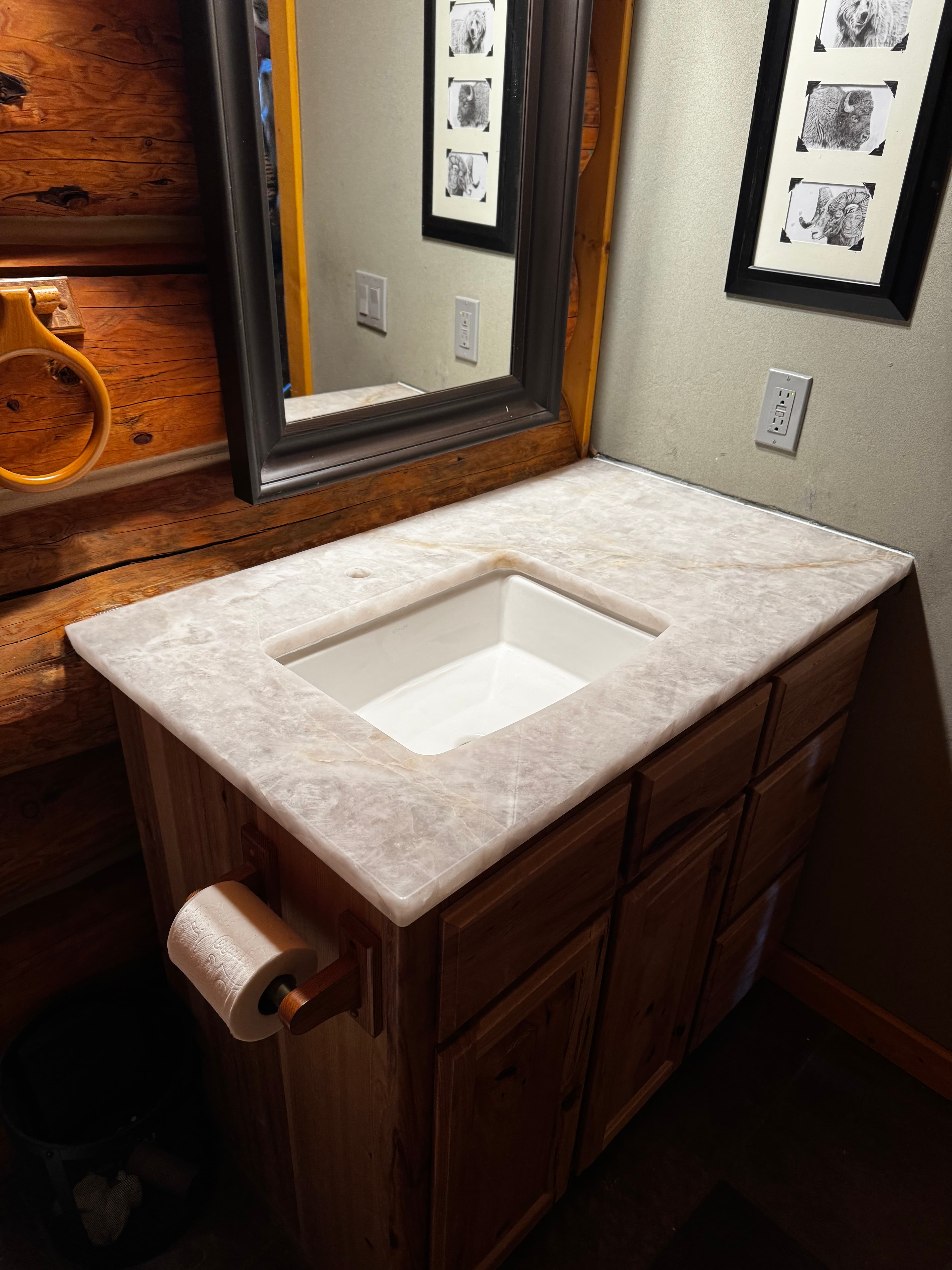 Quartz Vanity with Accent Wall