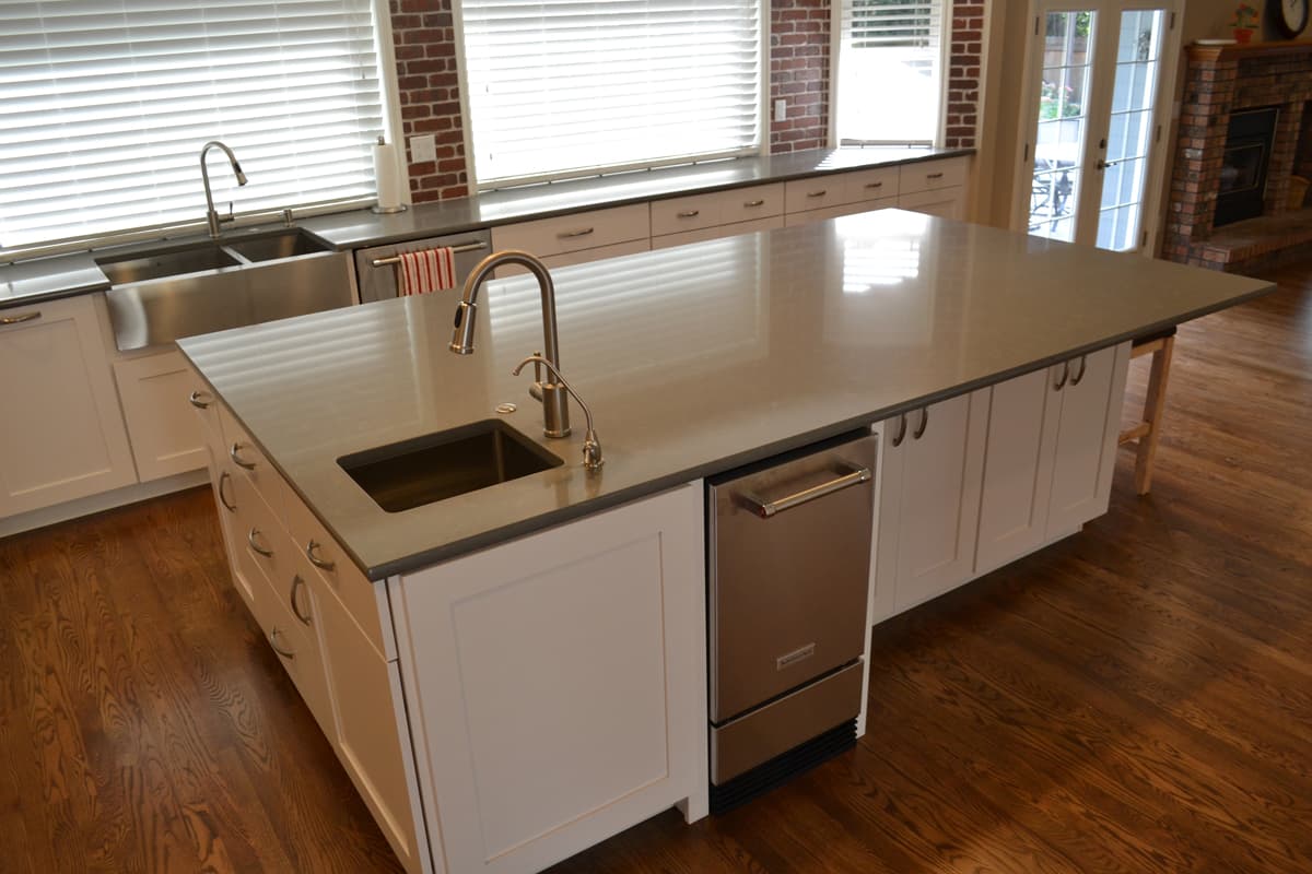 Large Quartz Kitchen Island