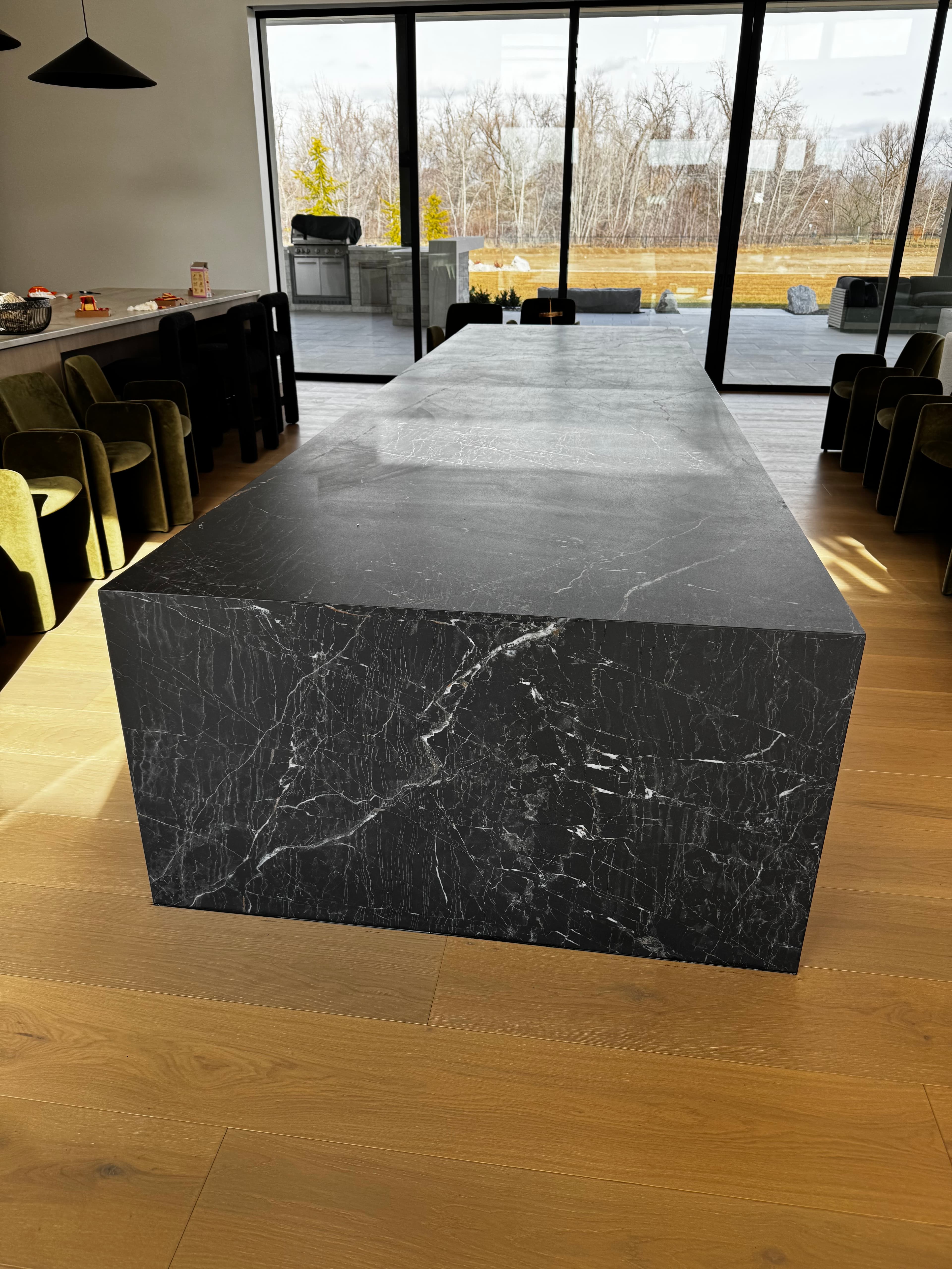 Black Marble Waterfall Island
