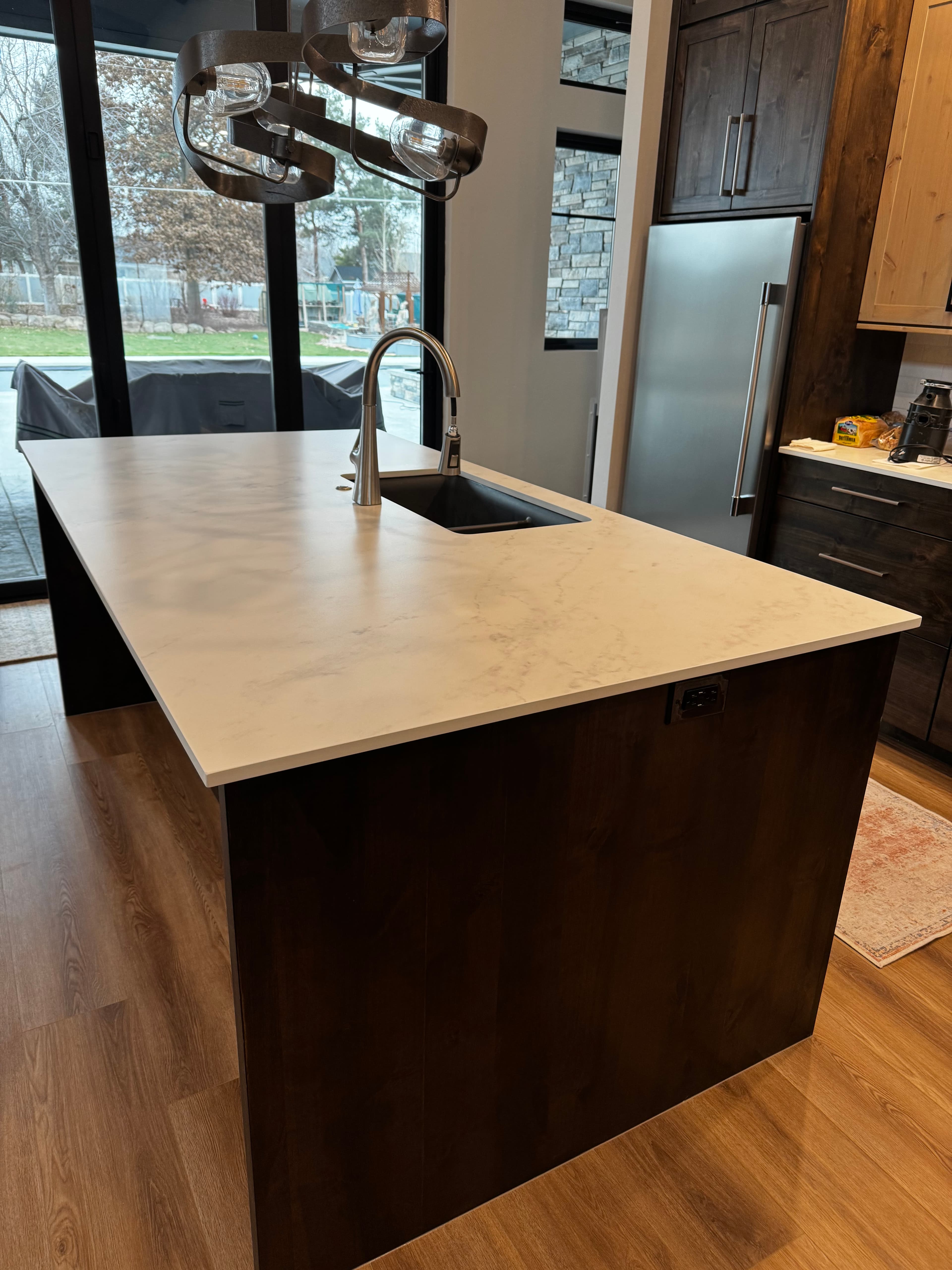 White Quartz Waterfall Edge